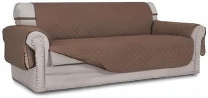 Reversible Couch Cover, 3 Cushion Sofa, Large, Chocolate/Beige | Machine Washable Slipcover For Dogs, Water Resistant Furniture Mat For Living Room, Non-Slip Sofa Cover, Pet Friendly - Colors B