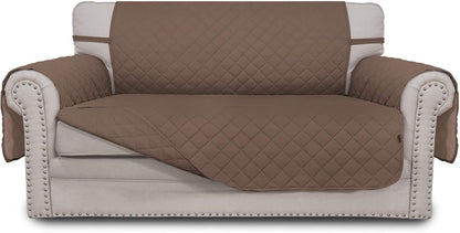 Reversible Couch Cover, 3 Cushion Sofa, Large, Chocolate/Beige | Machine Washable Slipcover For Dogs, Water Resistant Furniture Mat For Living Room, Non-Slip Sofa Cover, Pet Friendly - Colors B