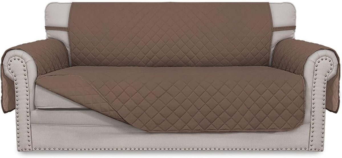 Reversible Couch Cover, 3 Cushion Sofa, Large, Chocolate/Beige | Machine Washable Slipcover For Dogs, Water Resistant Furniture Mat For Living Room, Non-Slip Sofa Cover, Pet Friendly - Colors B