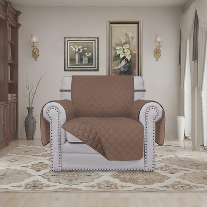 Reversible Couch Cover, 3 Cushion Sofa, Large, Chocolate/Beige | Machine Washable Slipcover For Dogs, Water Resistant Furniture Mat For Living Room, Non-Slip Sofa Cover, Pet Friendly - Colors B