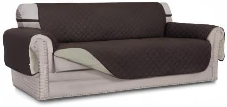 Reversible Couch Cover, 3 Cushion Sofa, Large, Chocolate/Beige | Machine Washable Slipcover For Dogs, Water Resistant Furniture Mat For Living Room, Non-Slip Sofa Cover, Pet Friendly - Colors B
