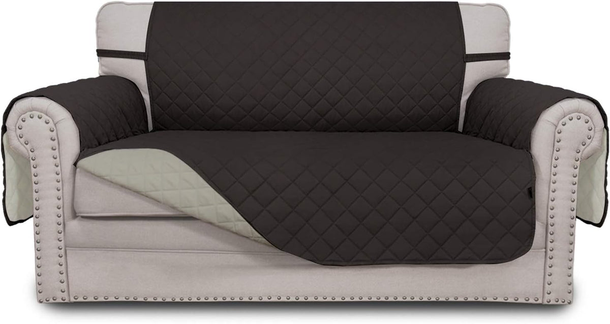 Reversible Couch Cover, 3 Cushion Sofa, Large, Chocolate/Beige | Machine Washable Slipcover For Dogs, Water Resistant Furniture Mat For Living Room, Non-Slip Sofa Cover, Pet Friendly - Colors B