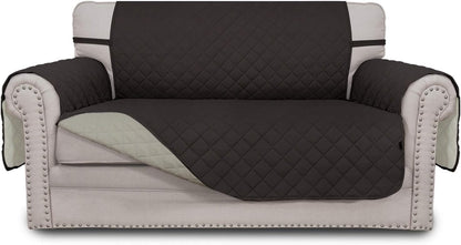 Reversible Couch Cover, 3 Cushion Sofa, Large, Chocolate/Beige | Machine Washable Slipcover For Dogs, Water Resistant Furniture Mat For Living Room, Non-Slip Sofa Cover, Pet Friendly - Colors B