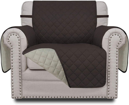 Reversible Couch Cover, 3 Cushion Sofa, Large, Chocolate/Beige | Machine Washable Slipcover For Dogs, Water Resistant Furniture Mat For Living Room, Non-Slip Sofa Cover, Pet Friendly - Colors B