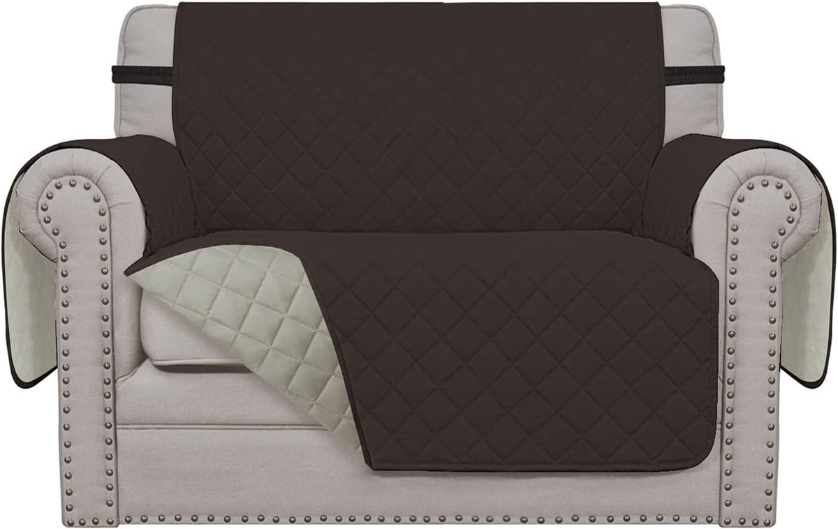 Reversible Couch Cover, 3 Cushion Sofa, Large, Chocolate/Beige | Machine Washable Slipcover For Dogs, Water Resistant Furniture Mat For Living Room, Non-Slip Sofa Cover, Pet Friendly - Colors B