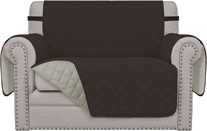 Reversible Couch Cover, 3 Cushion Sofa, Large, Chocolate/Beige | Machine Washable Slipcover For Dogs, Water Resistant Furniture Mat For Living Room, Non-Slip Sofa Cover, Pet Friendly - Colors B