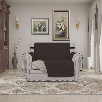 Reversible Couch Cover, 3 Cushion Sofa, Large, Chocolate/Beige | Machine Washable Slipcover For Dogs, Water Resistant Furniture Mat For Living Room, Non-Slip Sofa Cover, Pet Friendly - Colors B