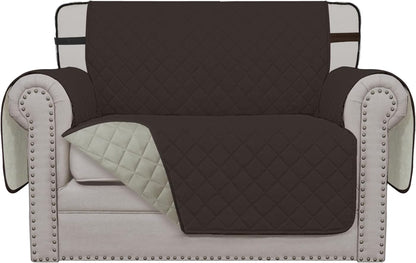 Reversible Couch Cover, 3 Cushion Sofa, Large, Chocolate/Beige | Machine Washable Slipcover For Dogs, Water Resistant Furniture Mat For Living Room, Non-Slip Sofa Cover, Pet Friendly - Colors B