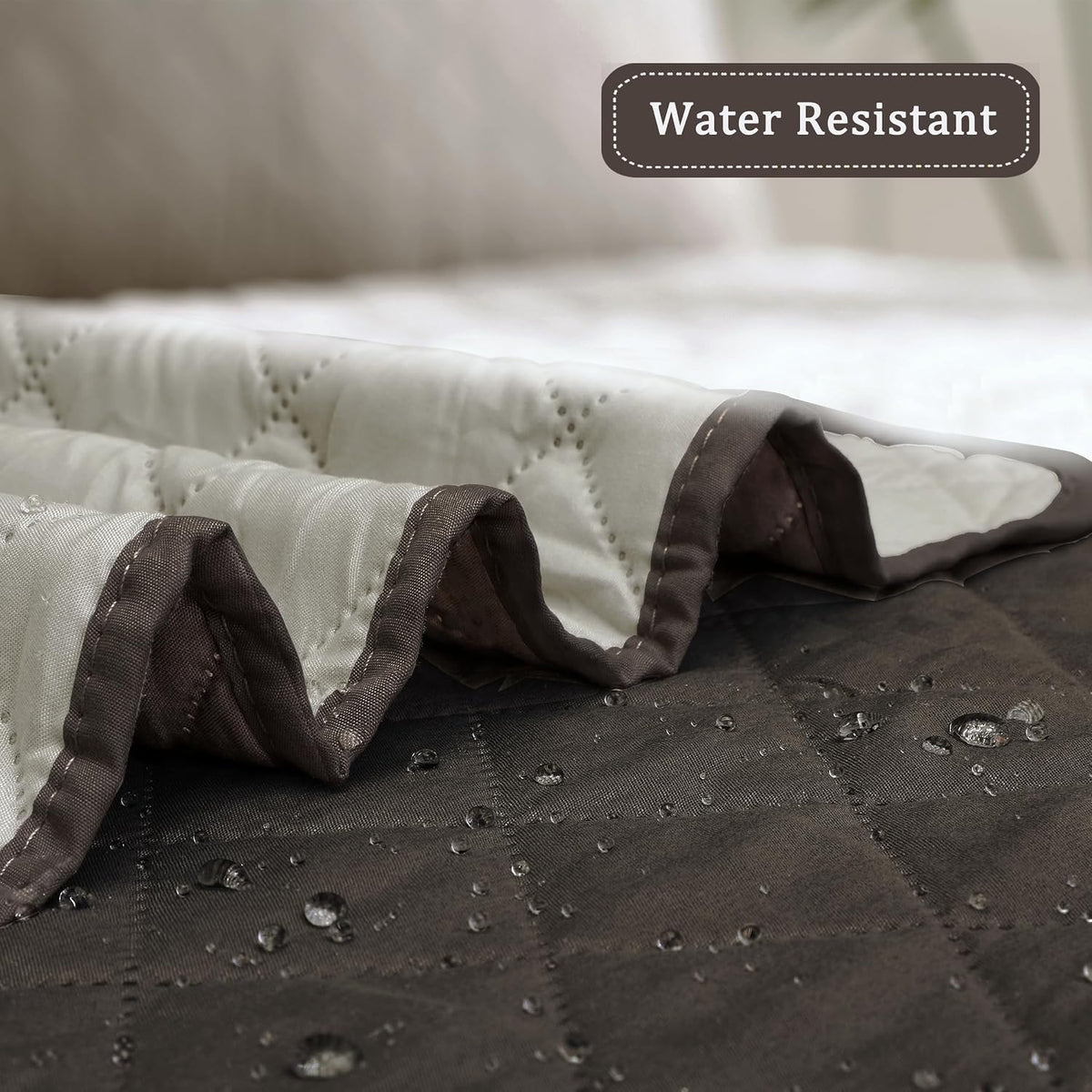Reversible Couch Cover, 3 Cushion Sofa, Large, Chocolate/Beige | Machine Washable Slipcover For Dogs, Water Resistant Furniture Mat For Living Room, Non-Slip Sofa Cover, Pet Friendly - Colors B