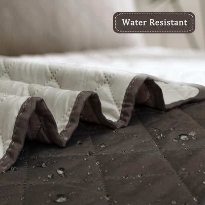 Reversible Couch Cover, 3 Cushion Sofa, Large, Chocolate/Beige | Machine Washable Slipcover For Dogs, Water Resistant Furniture Mat For Living Room, Non-Slip Sofa Cover, Pet Friendly - Colors B