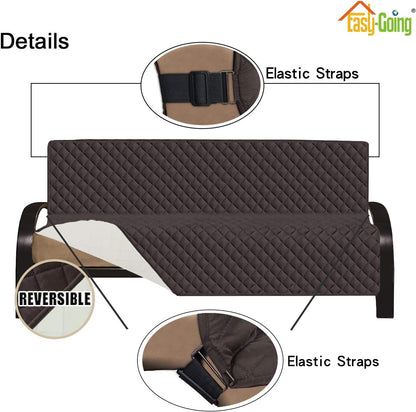 Reversible Couch Cover, 3 Cushion Sofa, Large, Chocolate/Beige | Machine Washable Slipcover For Dogs, Water Resistant Furniture Mat For Living Room, Non-Slip Sofa Cover, Pet Friendly - Colors B