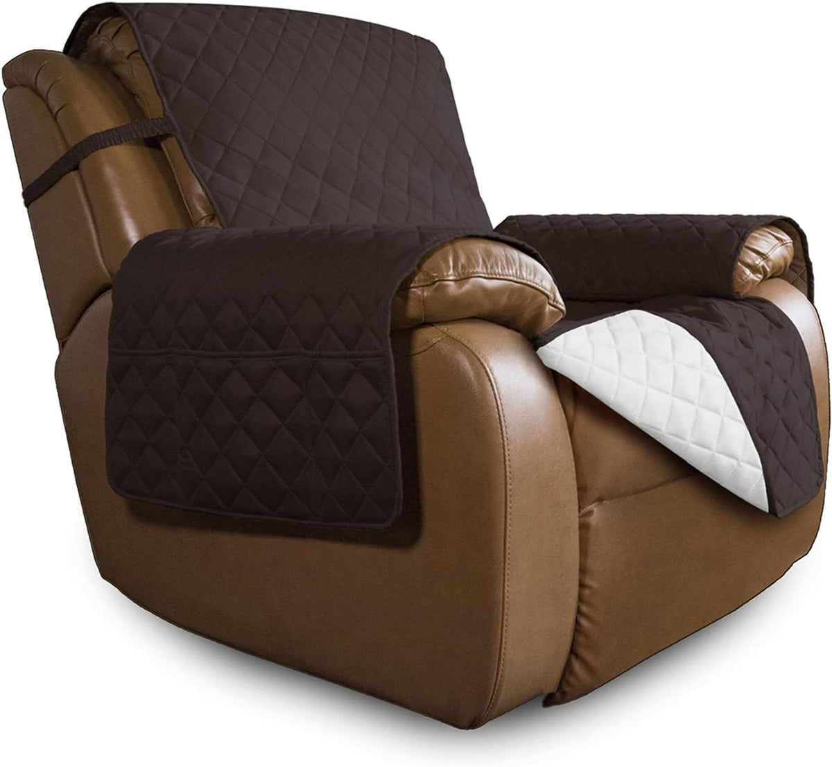 Reversible Couch Cover, 3 Cushion Sofa, Large, Chocolate/Beige | Machine Washable Slipcover For Dogs, Water Resistant Furniture Mat For Living Room, Non-Slip Sofa Cover, Pet Friendly - Colors B