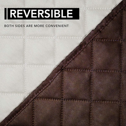 Reversible Couch Cover, 3 Cushion Sofa, Large, Chocolate/Beige | Machine Washable Slipcover For Dogs, Water Resistant Furniture Mat For Living Room, Non-Slip Sofa Cover, Pet Friendly - Colors B