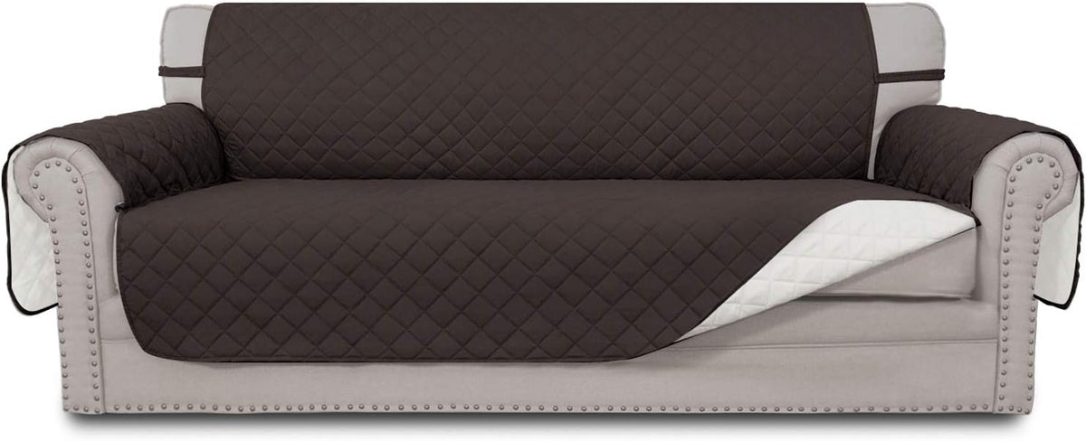 Reversible Couch Cover, 3 Cushion Sofa, Large, Chocolate/Beige | Machine Washable Slipcover For Dogs, Water Resistant Furniture Mat For Living Room, Non-Slip Sofa Cover, Pet Friendly - Colors B