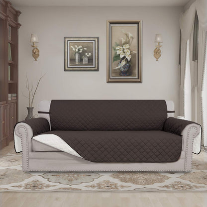 Reversible Couch Cover, 3 Cushion Sofa, Large, Chocolate/Beige | Machine Washable Slipcover For Dogs, Water Resistant Furniture Mat For Living Room, Non-Slip Sofa Cover, Pet Friendly - Colors B
