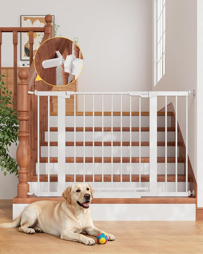 29.5–40.75" Baby Gate for Stairs, 30" Tall Dog Gates for Doorways & Hallways, Safety Gate for Kids & Pets, Pressure-Mounted Walk-Through with Dual Lock & 2-Way Swing, White