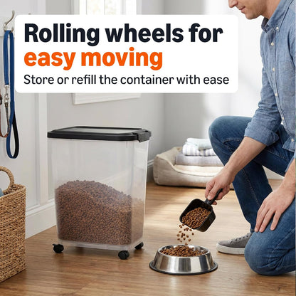 Pet Food Storage Container Set, 30lbs and 10lbs with Scoop, for Dogs and Cats