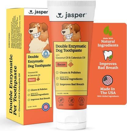 Jasper Dog Tooth Brushing Kit and Dog Toothpaste (Bacon) Kit 360