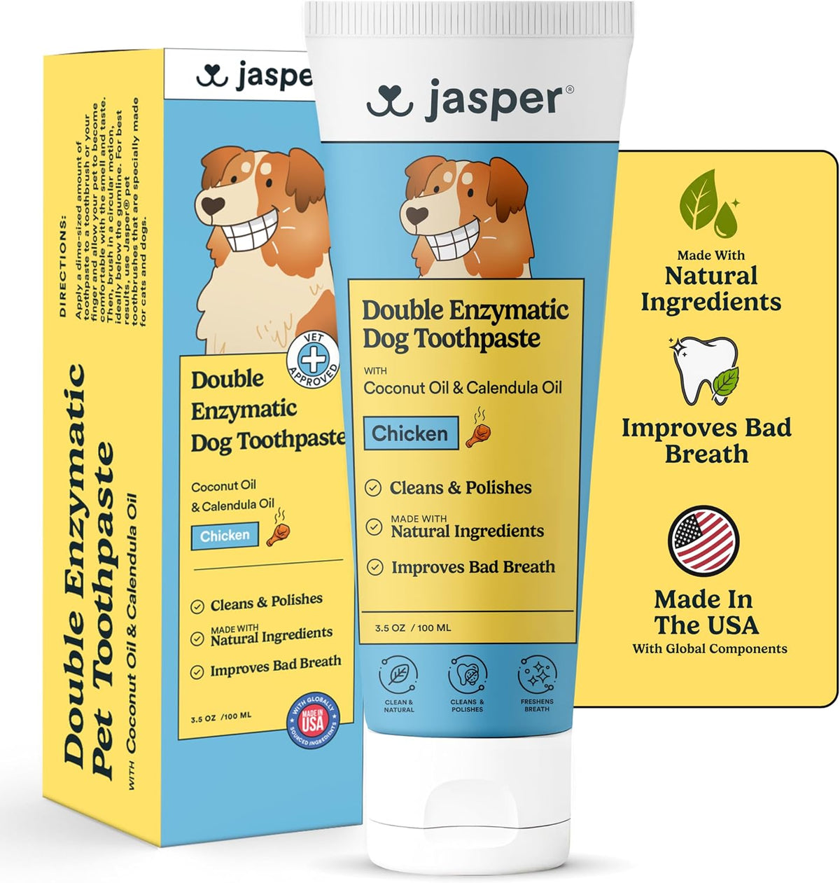Jasper Dog Tooth Brushing Kit and Dog Toothpaste (Bacon) Kit 360
