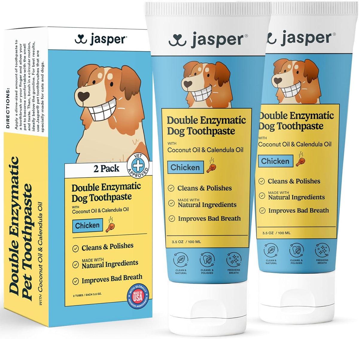 Jasper Dog Tooth Brushing Kit and Dog Toothpaste (Bacon) Kit 360