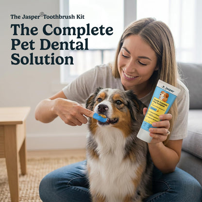 Jasper Dog Tooth Brushing Kit and Dog Toothpaste (Bacon) Kit 360