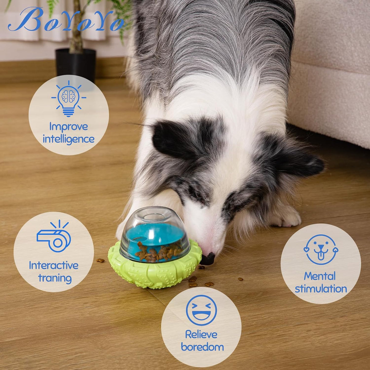 Interactive Dog Puzzle Toy for Smart, Dog Enrichment Toys to Keep Them Busy, Cognitive Dogs Toy to Stimulate Their Brain, Dog's Treat Dispensing Toys with Slow Feeder, Easy to Clean