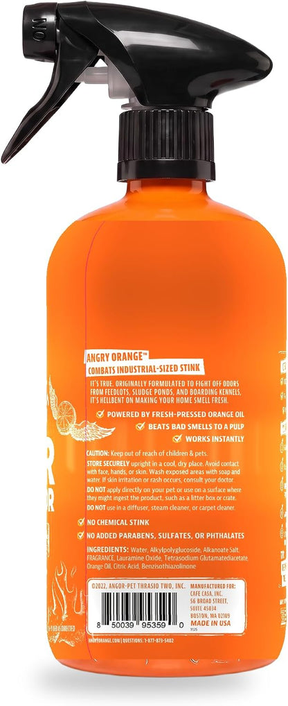 Pet Odor Eliminator for Dog and Cat Urine, Carpet Stains, and Strong Smells – NEW Orange Rush Scent – Citrus Cleaner with Natural Orange Oil – 24 oz