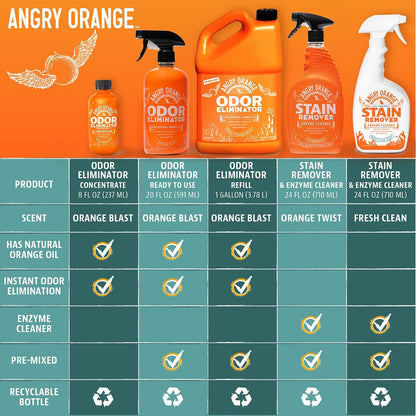Pet Odor Eliminator for Dog and Cat Urine, Carpet Stains, and Strong Smells – NEW Orange Rush Scent – Citrus Cleaner with Natural Orange Oil – 24 oz