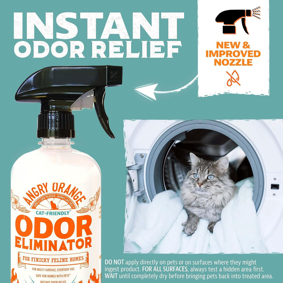 Pet Odor Eliminator for Dog and Cat Urine, Carpet Stains, and Strong Smells – NEW Orange Rush Scent – Citrus Cleaner with Natural Orange Oil – 24 oz