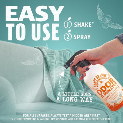 Pet Odor Eliminator for Dog and Cat Urine, Carpet Stains, and Strong Smells – NEW Orange Rush Scent – Citrus Cleaner with Natural Orange Oil – 24 oz