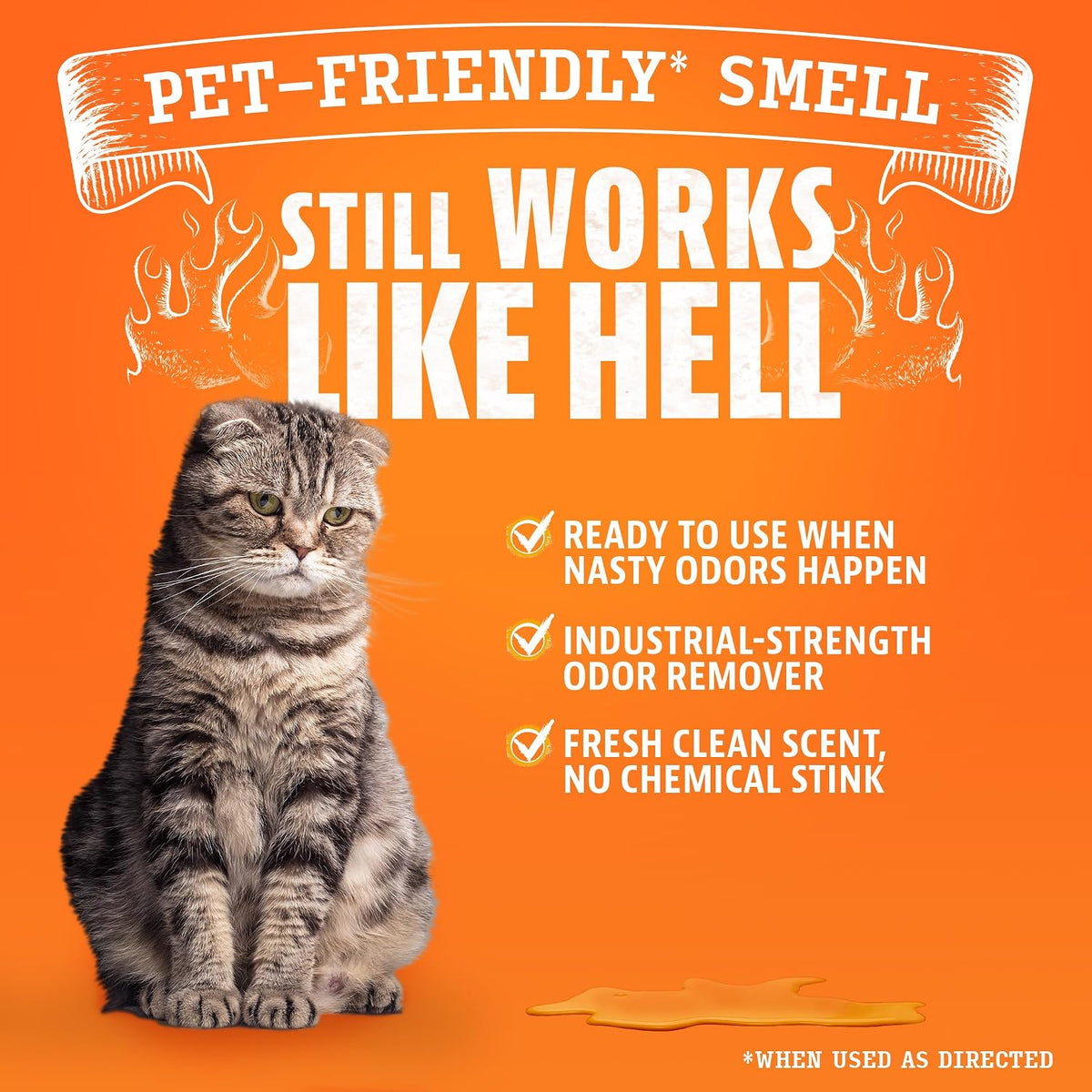 Pet Odor Eliminator for Dog and Cat Urine, Carpet Stains, and Strong Smells – NEW Orange Rush Scent – Citrus Cleaner with Natural Orange Oil – 24 oz