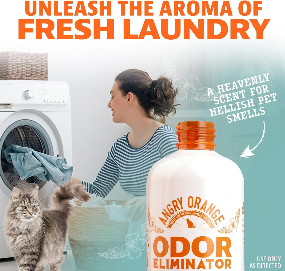 Pet Odor Eliminator for Dog and Cat Urine, Carpet Stains, and Strong Smells – NEW Orange Rush Scent – Citrus Cleaner with Natural Orange Oil – 24 oz