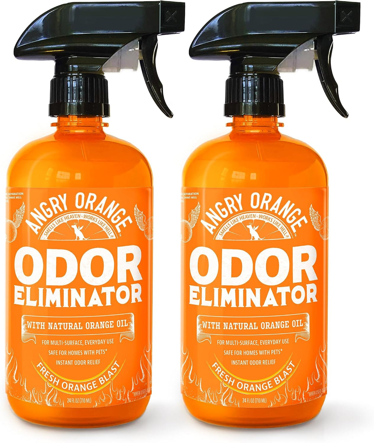 Pet Odor Eliminator for Dog and Cat Urine, Carpet Stains, and Strong Smells – NEW Orange Rush Scent – Citrus Cleaner with Natural Orange Oil – 24 oz
