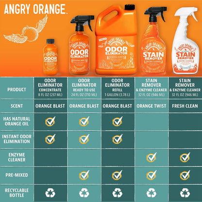 Pet Odor Eliminator for Dog and Cat Urine, Carpet Stains, and Strong Smells – NEW Orange Rush Scent – Citrus Cleaner with Natural Orange Oil – 24 oz