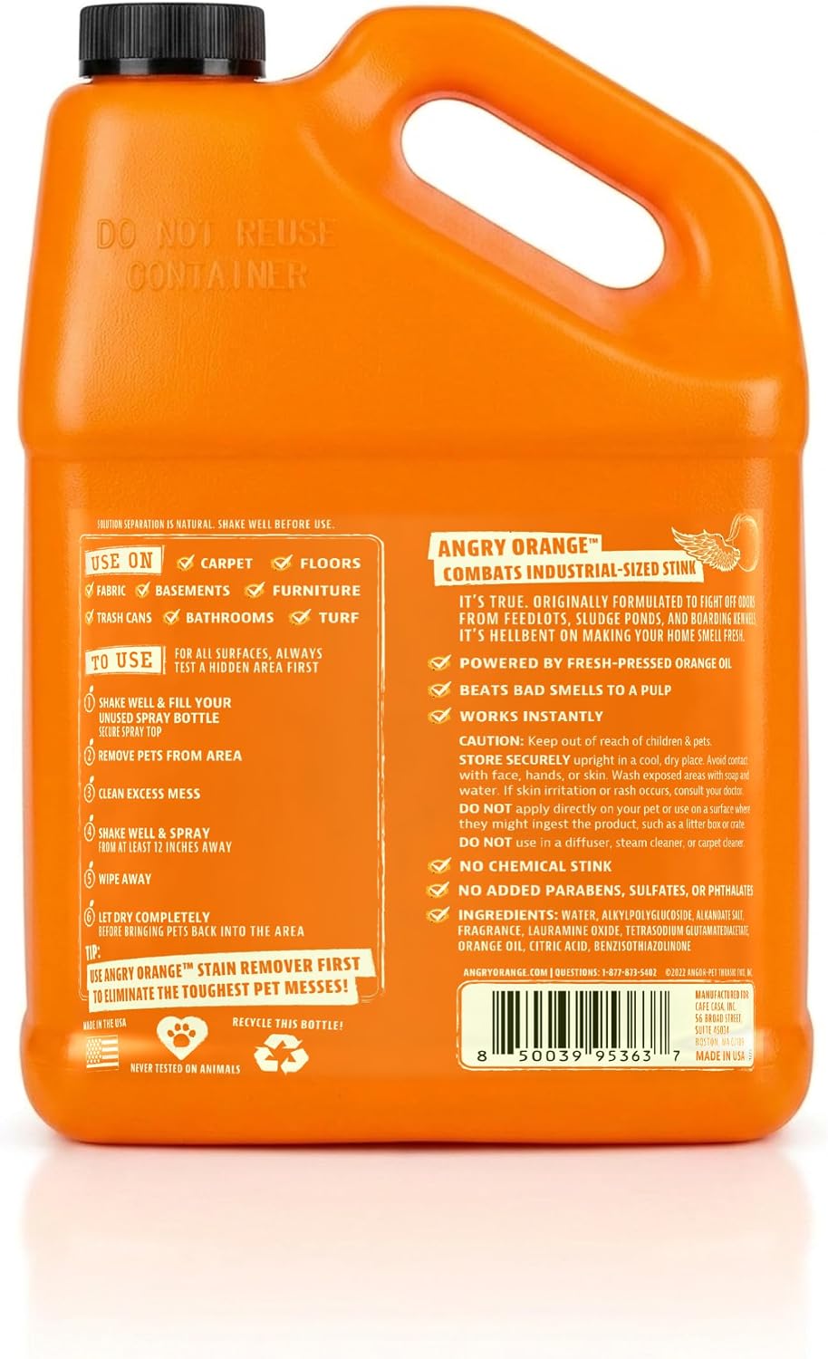 Pet Odor Eliminator for Dog and Cat Urine, Carpet Stains, and Strong Smells – NEW Orange Rush Scent – Citrus Cleaner with Natural Orange Oil – 24 oz