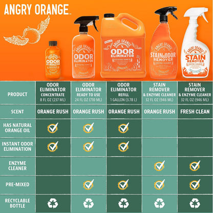 Pet Odor Eliminator for Dog and Cat Urine, Carpet Stains, and Strong Smells – NEW Orange Rush Scent – Citrus Cleaner with Natural Orange Oil – 24 oz