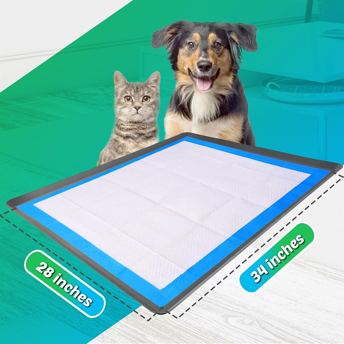 Dog Pee Pad Holder - Fits Up to 28” x 34” Pee Pad - 1 Pack - Grey