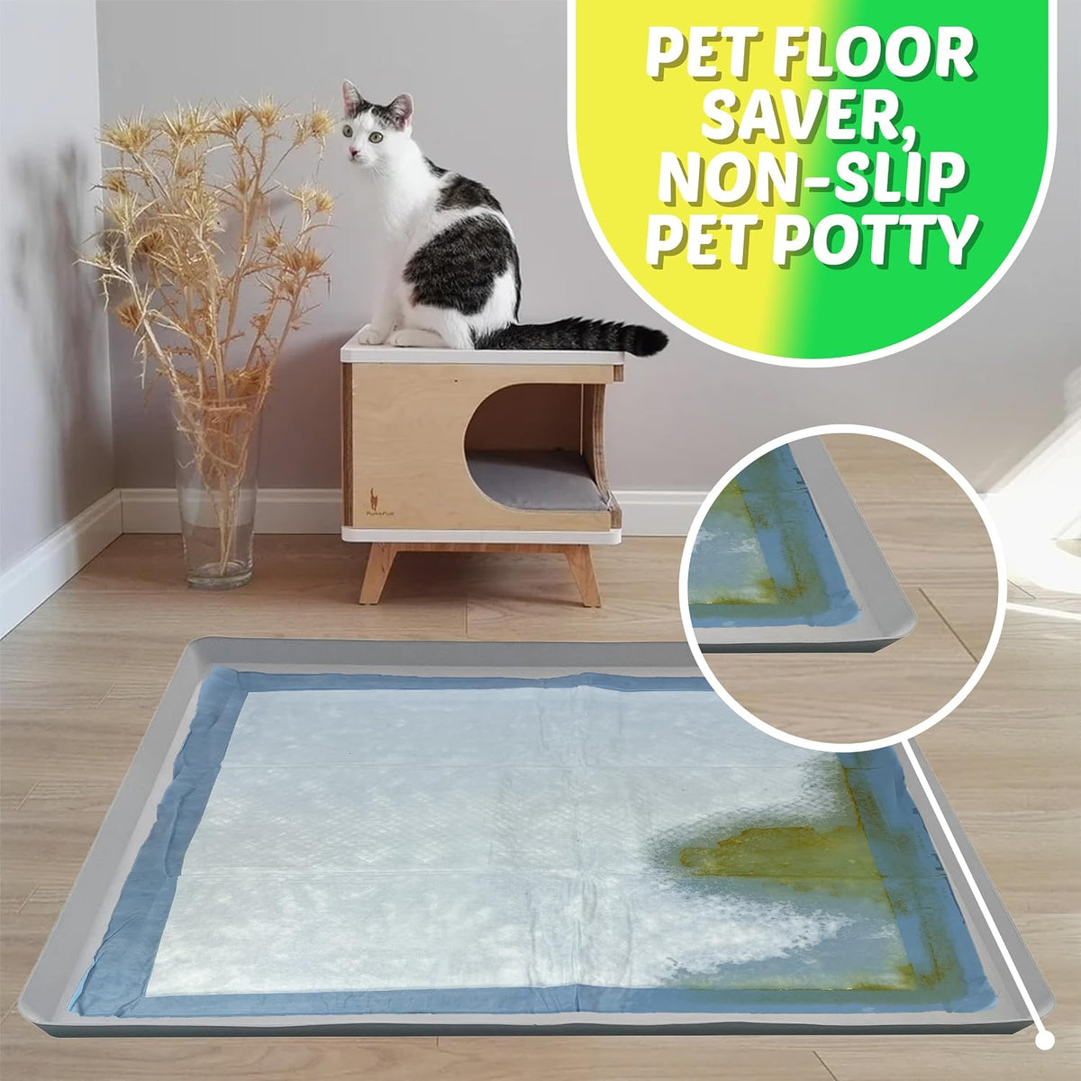 Dog Pee Pad Holder - Fits Up to 28” x 34” Pee Pad - 1 Pack - Grey