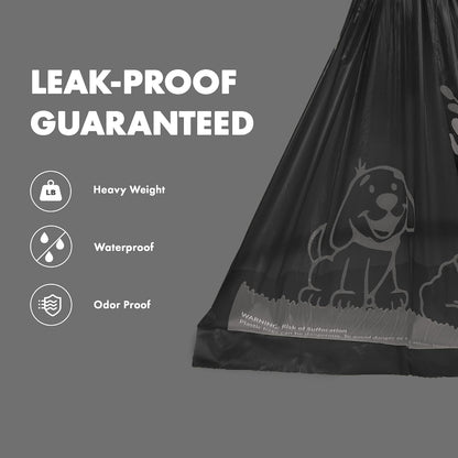 1000 Dog Poop Waste Bags with Dispenser and Leash Tie, 9" x 13", Blue, 1000 Count