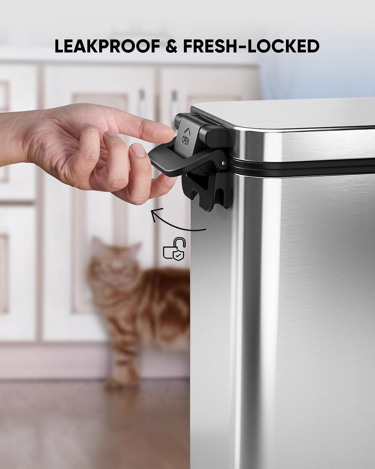Stainless Steel Dog Food Storage Container, 20lb/15lb Pet Food Bin