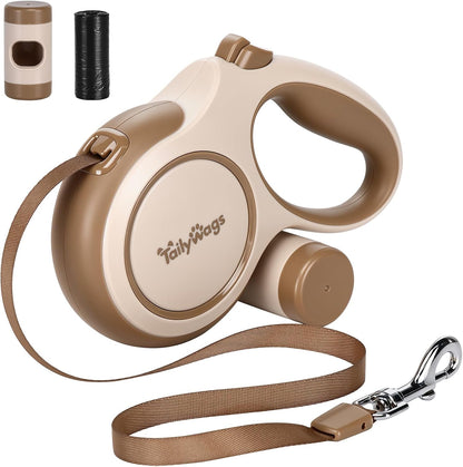 16ft Retractable Dog Leash for Medium Dogs up to 66 lbs,Khaki