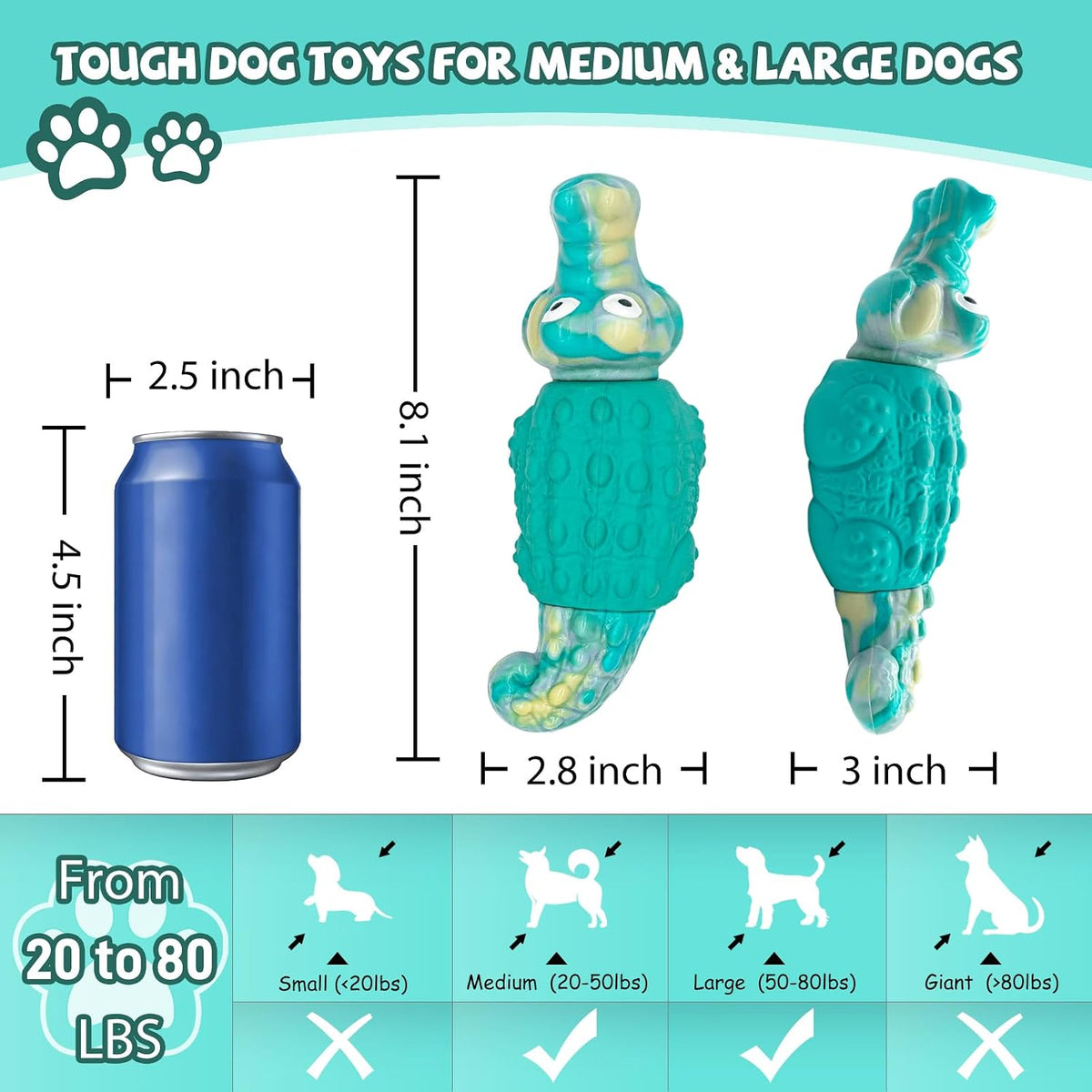 WinTour Tough Dog Toys for Aggressive Chewers, Indestructible Dog Chew Toys