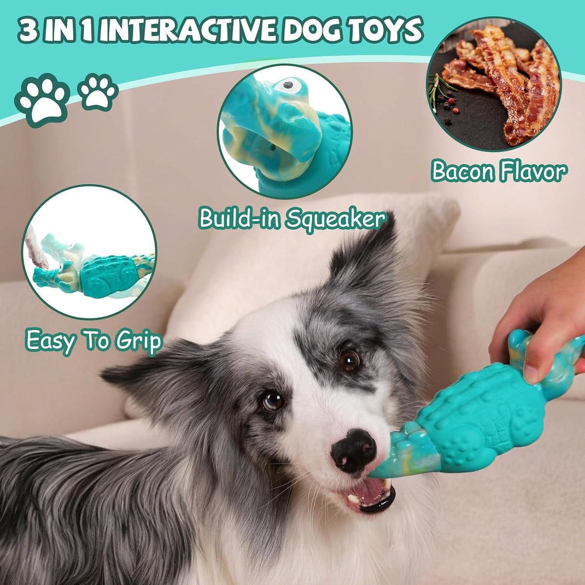 WinTour Tough Dog Toys for Aggressive Chewers, Indestructible Dog Chew Toys