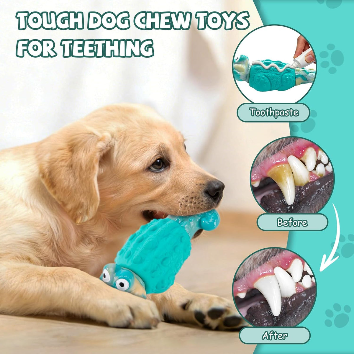 WinTour Tough Dog Toys for Aggressive Chewers, Indestructible Dog Chew Toys