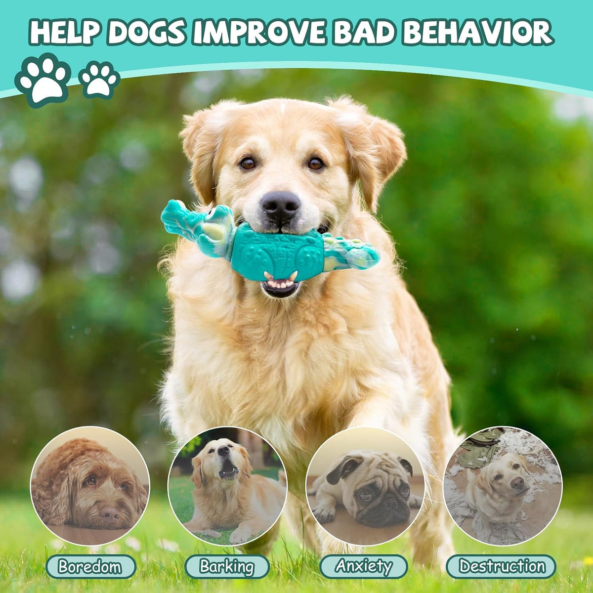 WinTour Tough Dog Toys for Aggressive Chewers, Indestructible Dog Chew Toys
