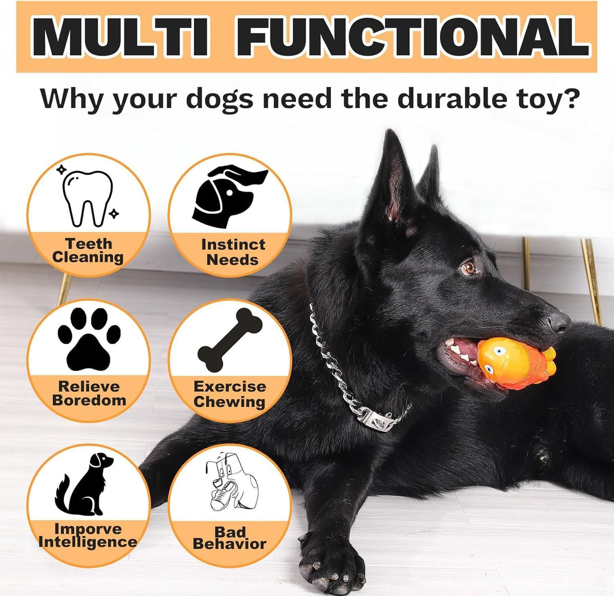 WinTour Tough Dog Toys for Aggressive Chewers, Indestructible Dog Chew Toys