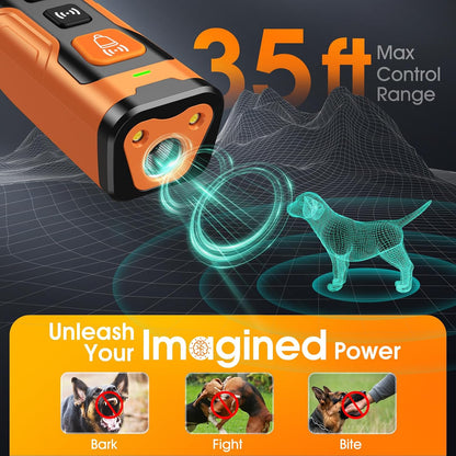 Stop Dog Barking Fast & Safely, Ultrasonic Bark Deterrent for Indoor Outdoor Use, Anti Barking Device for Dogs with 4 Modes, 35ft Range, Easy to Use No Bark Device for a Quieter Home
