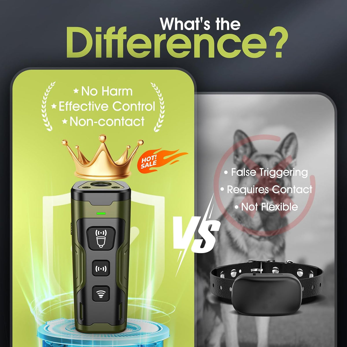 Stop Dog Barking Fast & Safely, Ultrasonic Bark Deterrent for Indoor Outdoor Use, Anti Barking Device for Dogs with 4 Modes, 35ft Range, Easy to Use No Bark Device for a Quieter Home