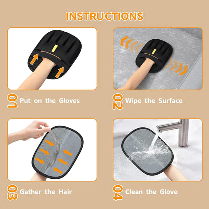 Pet Hair Remover - 2025 New Electrostatic Magic Brush Pet Hair Remover Glove, Reusable Cat & Dog Hair Remover Tool for Clothing, Couch, Furniture, Carpet, Car Seat, Cat Grooming Glove, 1 PCS