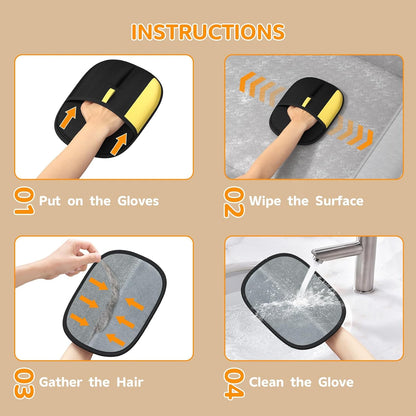 Pet Hair Remover - 2025 New Electrostatic Magic Brush Pet Hair Remover Glove, Reusable Cat & Dog Hair Remover Tool for Clothing, Couch, Furniture, Carpet, Car Seat, Cat Grooming Glove, 1 PCS